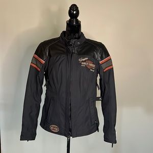 Harley Davidson canvas and leather riding jacket